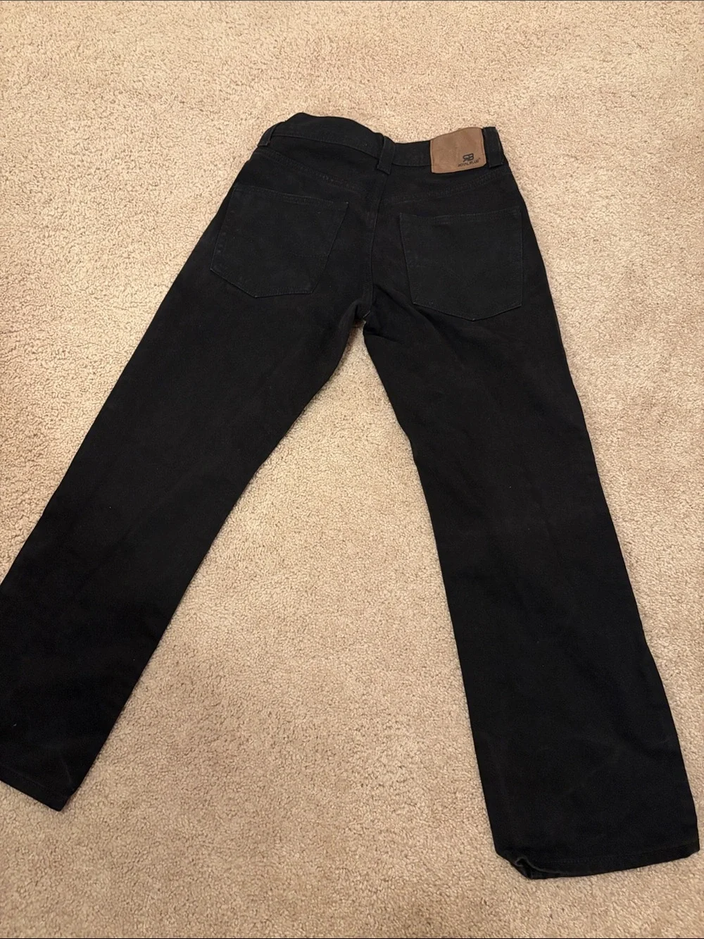 Men's Black Casual Straight-Leg Pants 30x30